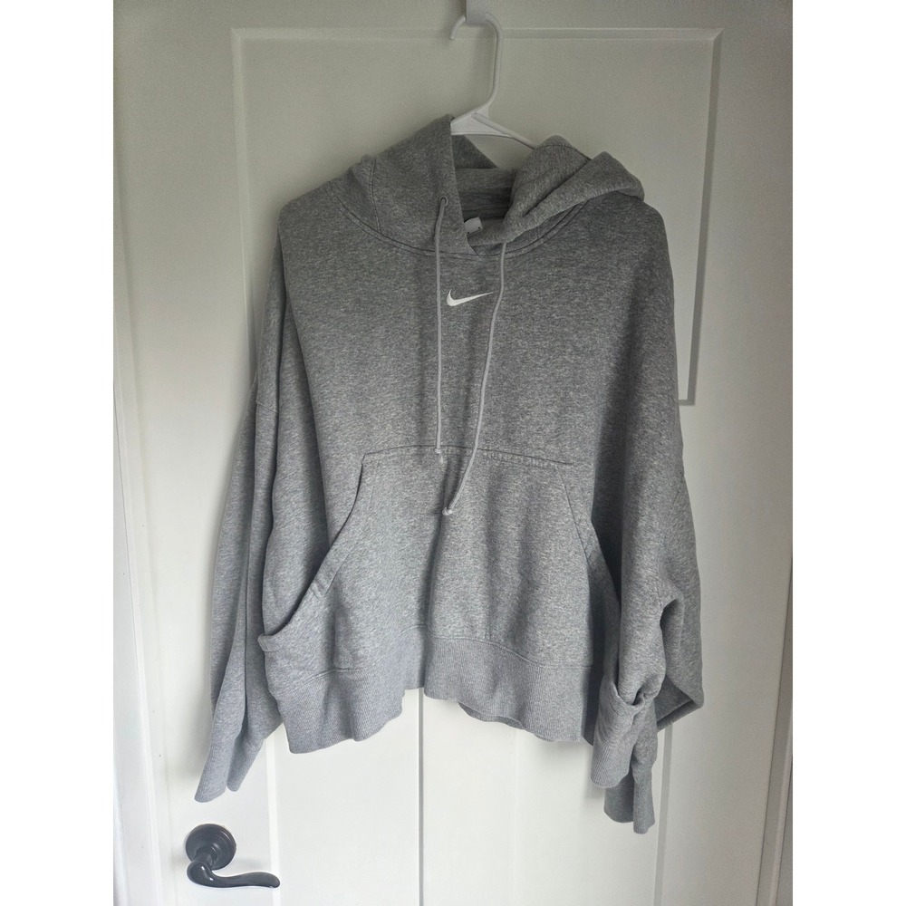 Nike Sportswear Phoenix Fleece Oversized Hoodie Grey Heather Swoosh Medium